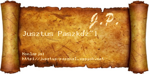 Jusztus Paszkál névjegykártya